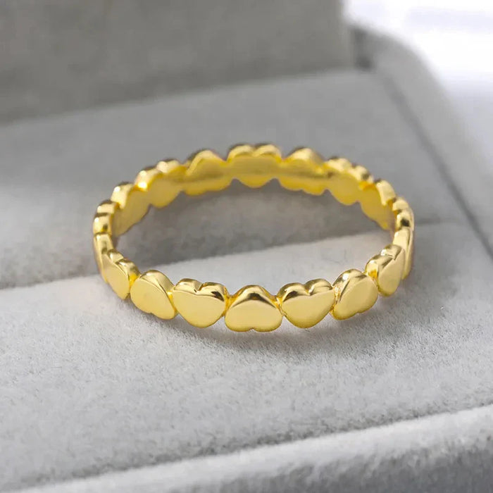 Herzring aus vergoldetem Edelstahl