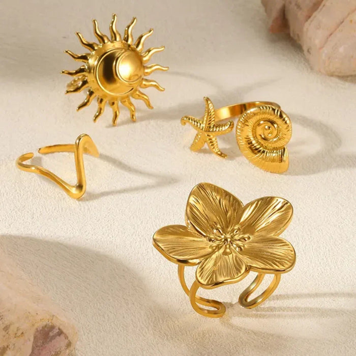 Goldene Statement-Ringe – Naturinspirierte Eleganz